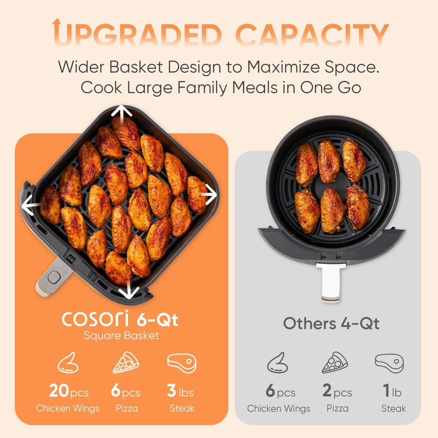 COSORI TurboBlaze Air Fryer, 9-in-1, 6 Qt, PFAS-Free Ceramic Coating - image 5