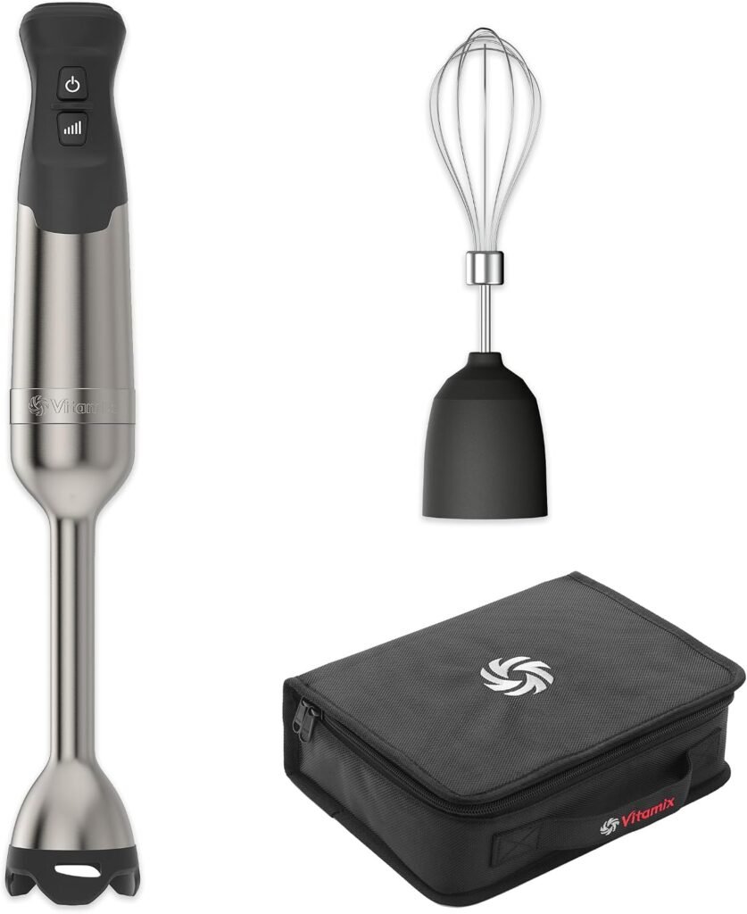 Vitamix 5-Speed Immersion Blender 3-Piece Bundle, Stainless Steel/Black