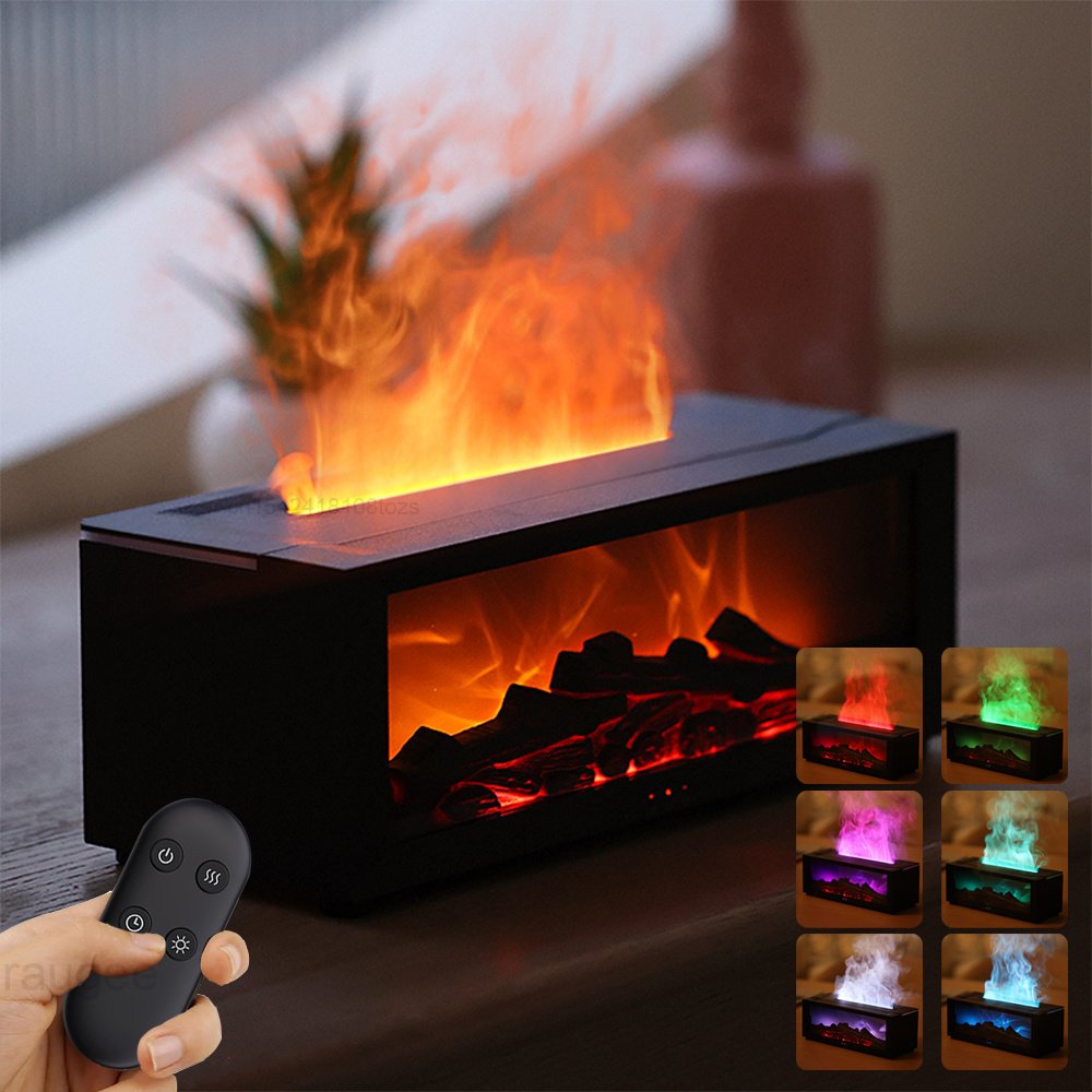 Flame Aroma Diffuser & Humidifier with 7-Color LED