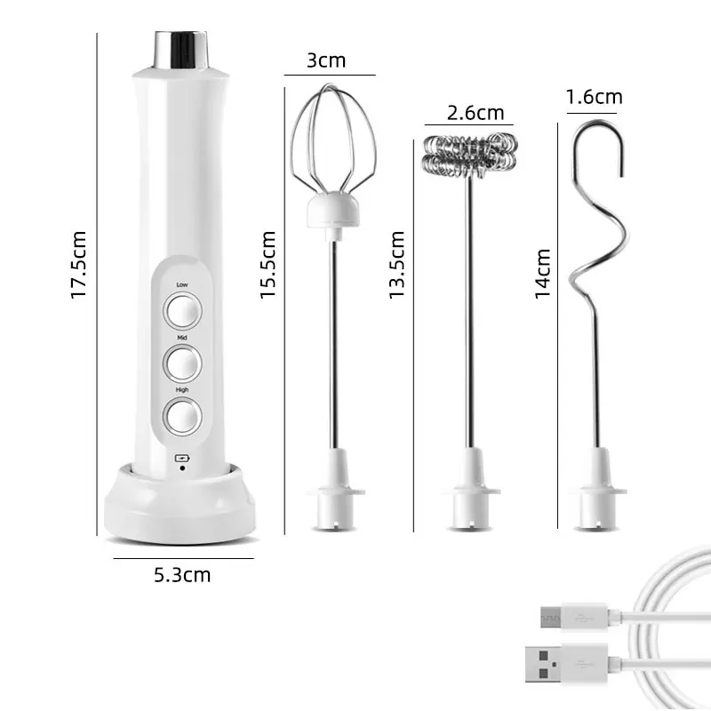 3-in-1 Rechargeable Electric Milk Frother - Image 6