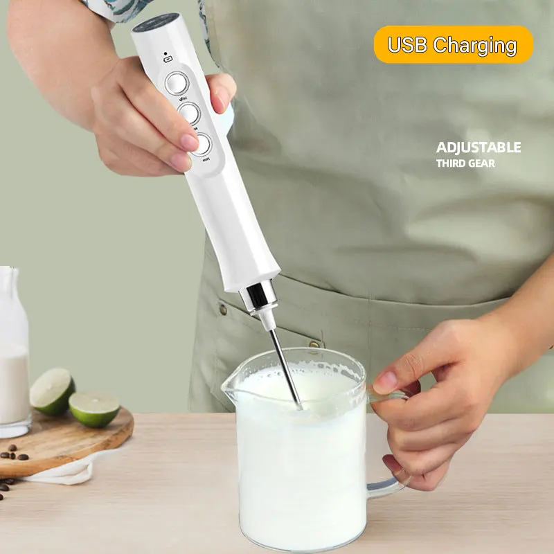 3-in-1 Rechargeable Electric Milk Frother - Image 3