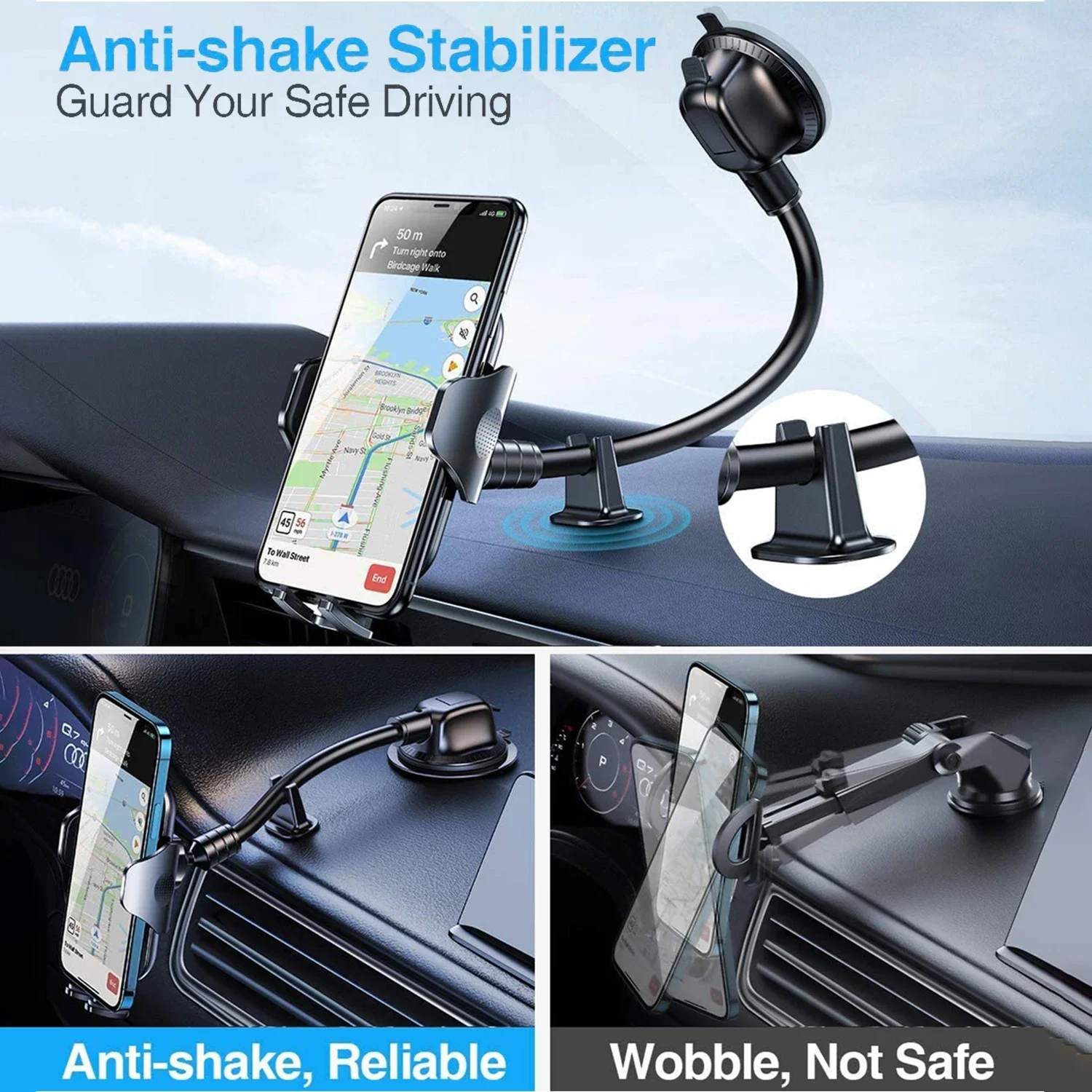 Car Phone Holder – 360° Wide View, 9-Inch Flexible Arm - Image 4