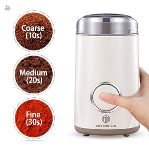 DR MILLS DM-7441W Electric Coffee and Spice Grinder – 150W, SUS304 Stainless Steel, White - image 7