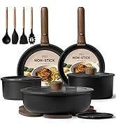 CAROTE 33-Piece Nonstick Cookware Set with Detachable Handles – Black - image 5
