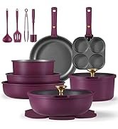 CAROTE 33-Piece Nonstick Cookware Set with Detachable Handles – Black - image 4