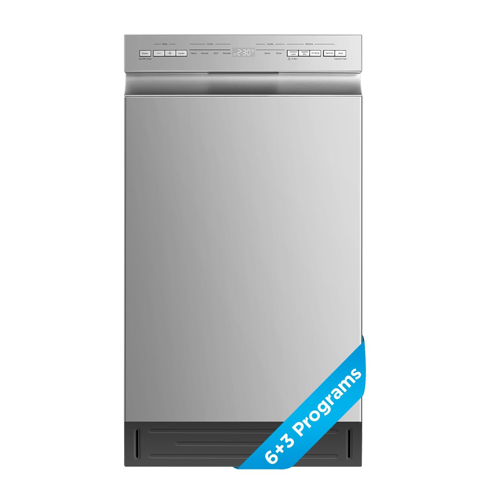 Midea 18-Inch Built-In Dishwasher – 8 Place Settings, 6 Wash Cycles, Heated Dry, Stainless Steel Tub