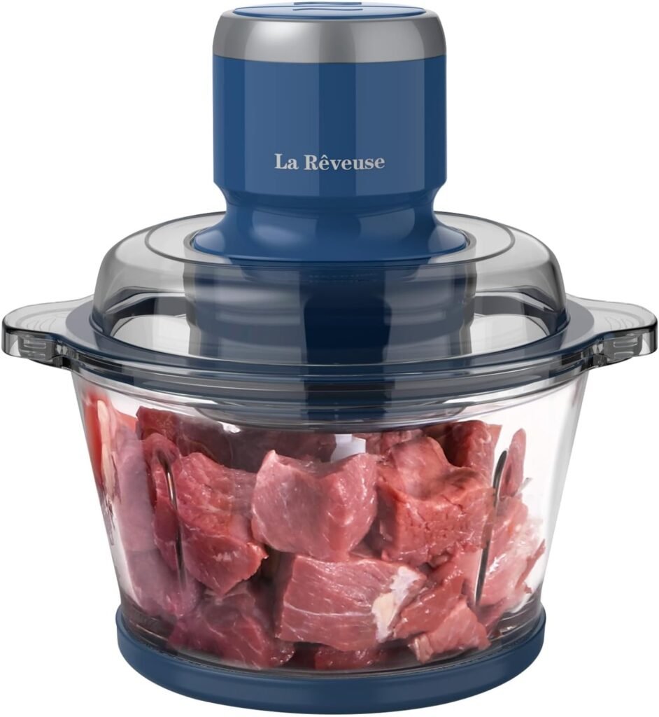 La Reveuse Electric Food Processor, 7-Cup Glass Bowl, 300W, Blue
