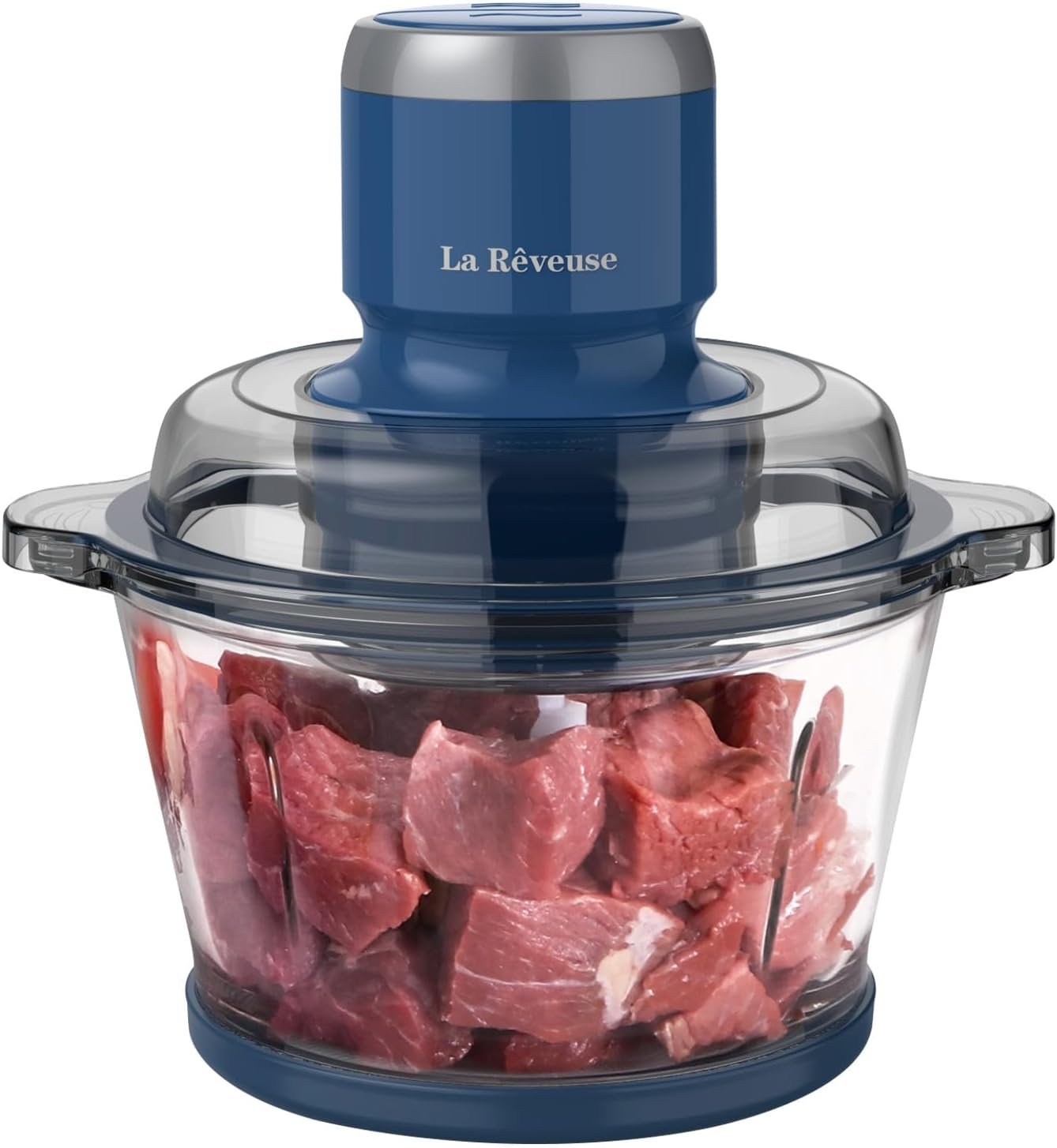 La Reveuse Electric Food Processor, 7-Cup Glass Bowl, 300W, Blue