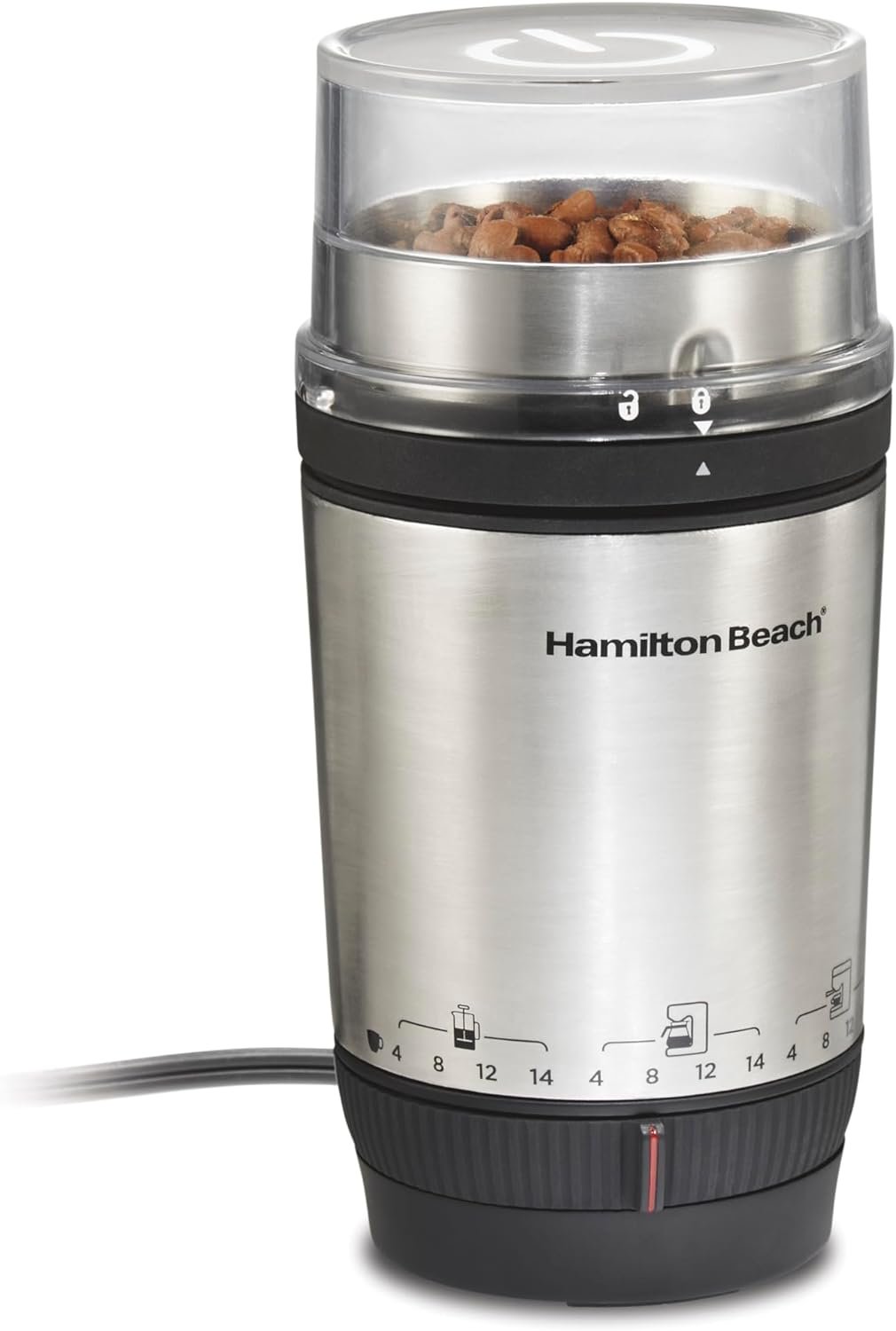Hamilton Beach Custom Grind Electric Coffee Grinder – Stainless Steel, Adjustable Grind Settings, Removable Bowl - Hamilton Beach