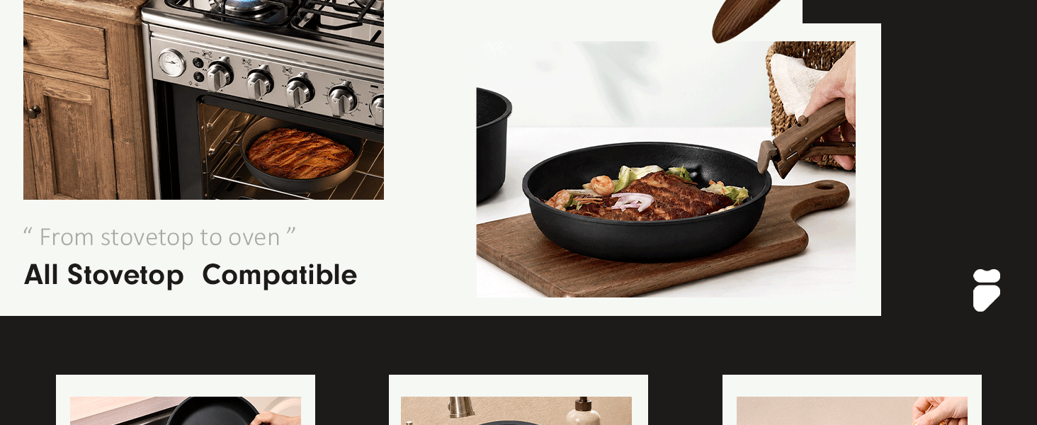 CAROTE 33-Piece Nonstick Cookware Set with Detachable Handles – Black - image 16