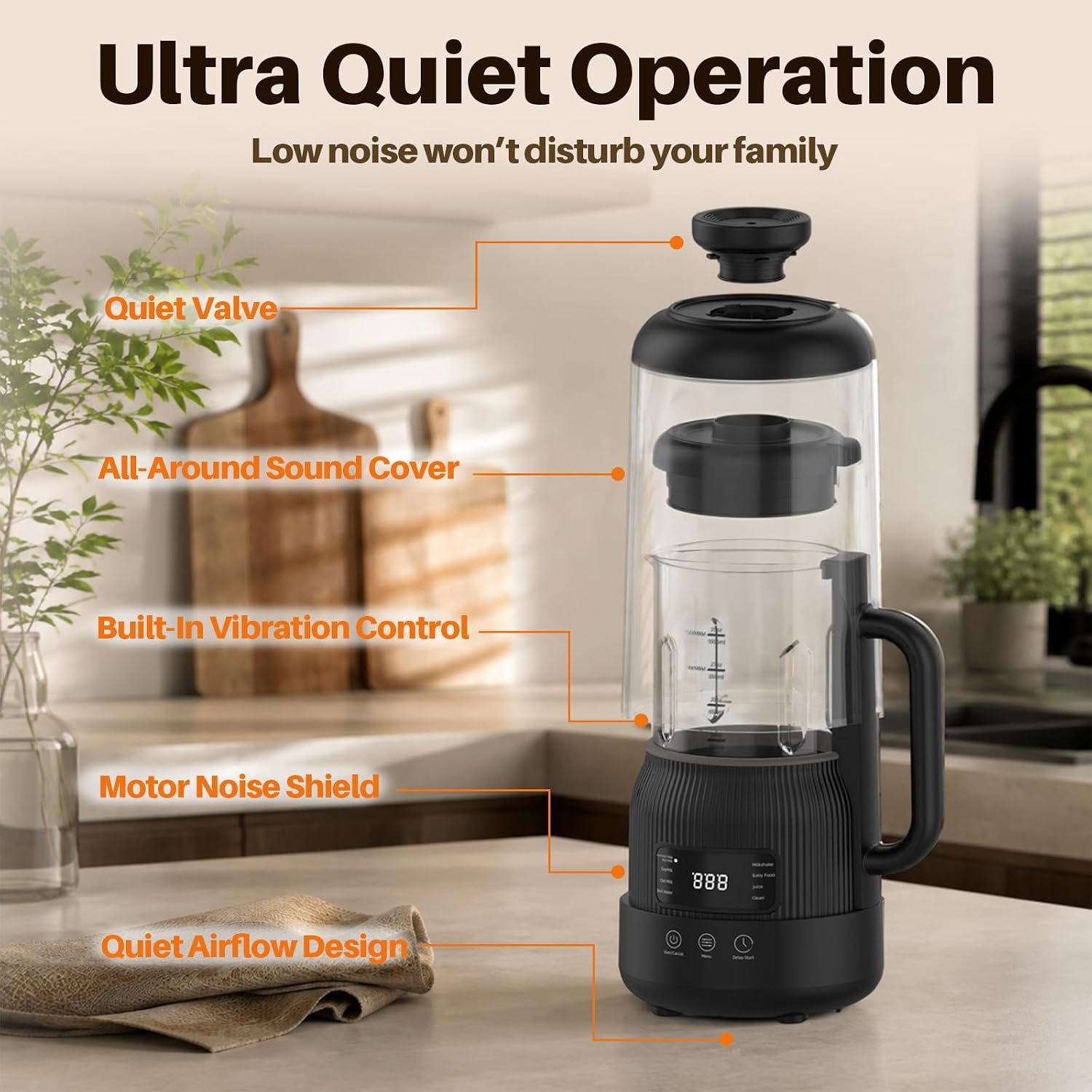 Skitchen 8-in-1 Nut Milk Maker with Silent Shield, 35 oz Automatic Soy Milk Maker - image 4