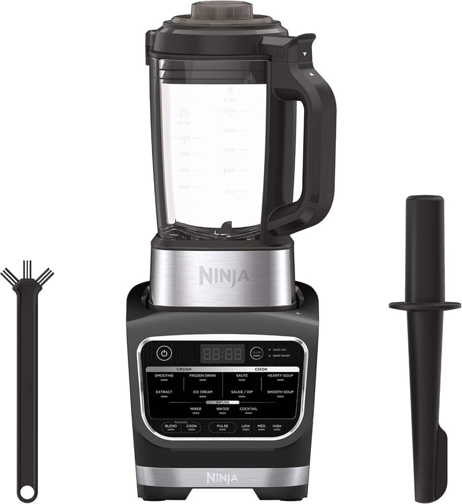 Ninja Foodi Cold & Hot Blender, 64 oz Glass Pitcher, 1400 Peak Watts, 12 Auto-iQ Programs, Black (HB150C/HB152)