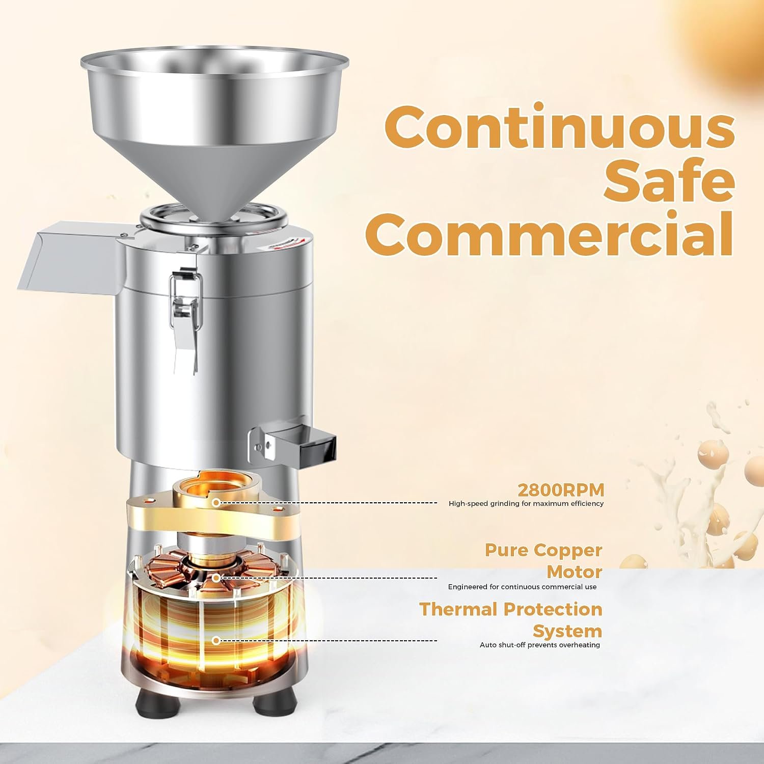 LLBWACT Commercial Soy Milk Maker, 1100W Stainless Steel Machine - image 6