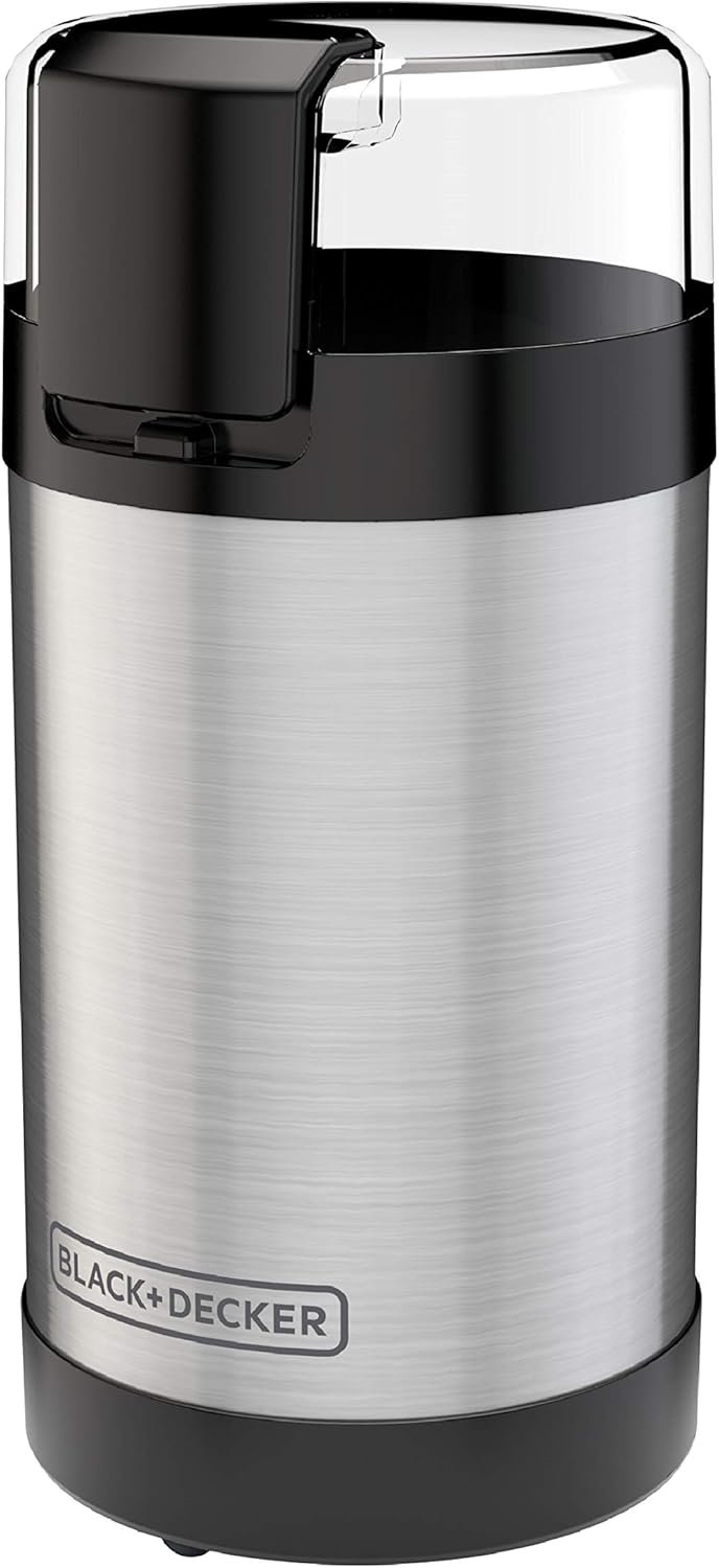 BLACK+DECKER One Touch Coffee Grinder – 150W Stainless Steel Coffee and Spice Grinder - BLACK+DECKER