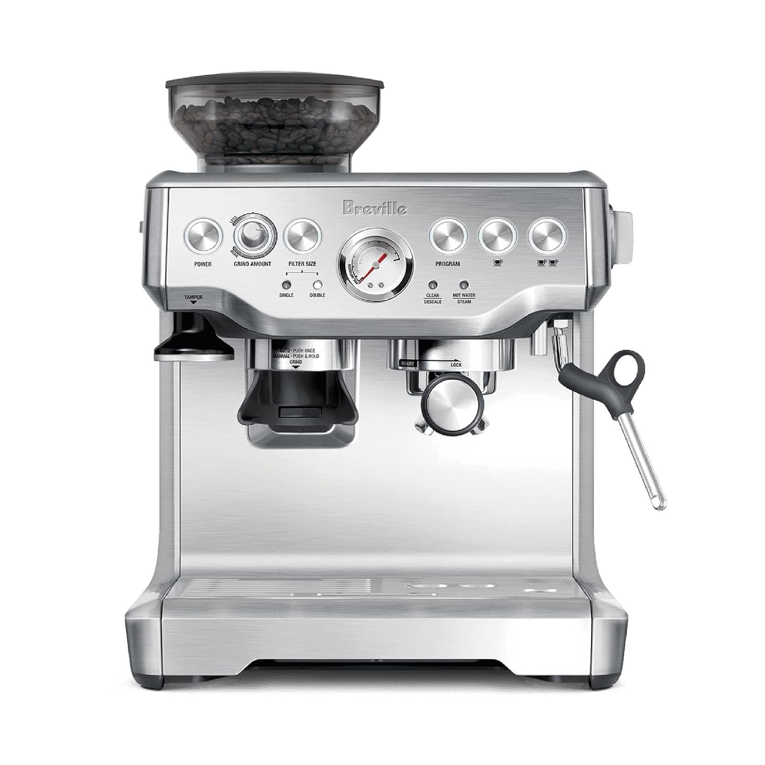Breville Barista Express BES870XL espresso machine in brushed stainless steel