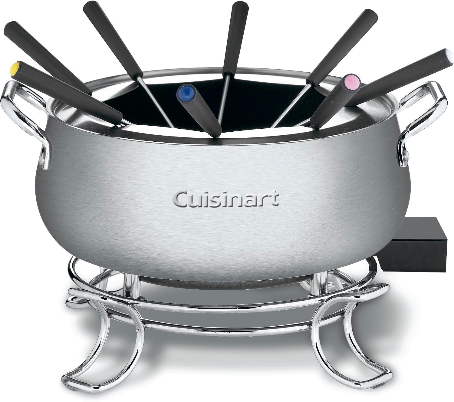 Cuisinart Electric Fondue Set CFO-3SSP1 – 3-Quart Stainless Steel Pot with Adjustable Temperature Control and 8 Forks