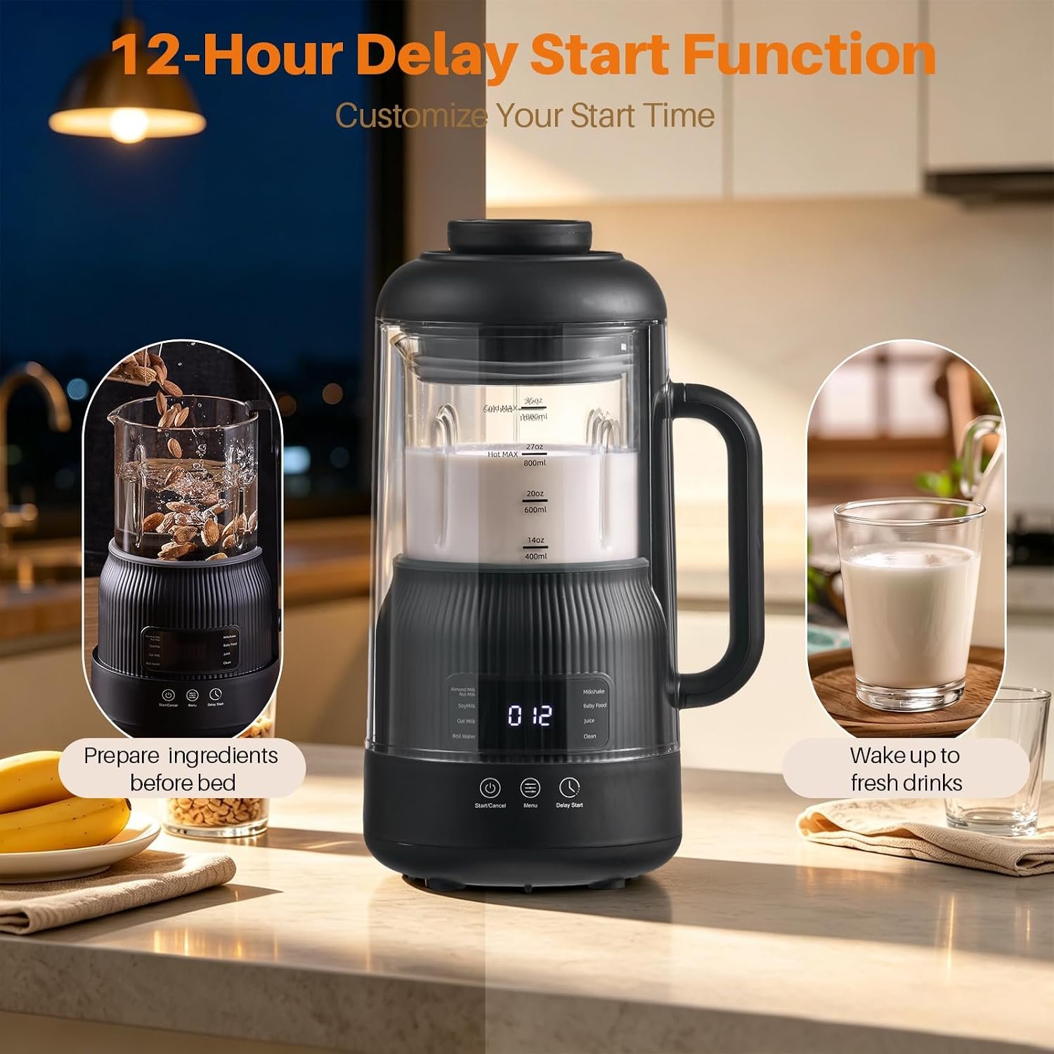 Skitchen 8-in-1 Nut Milk Maker with Silent Shield, 35 oz Automatic Soy Milk Maker - image 8