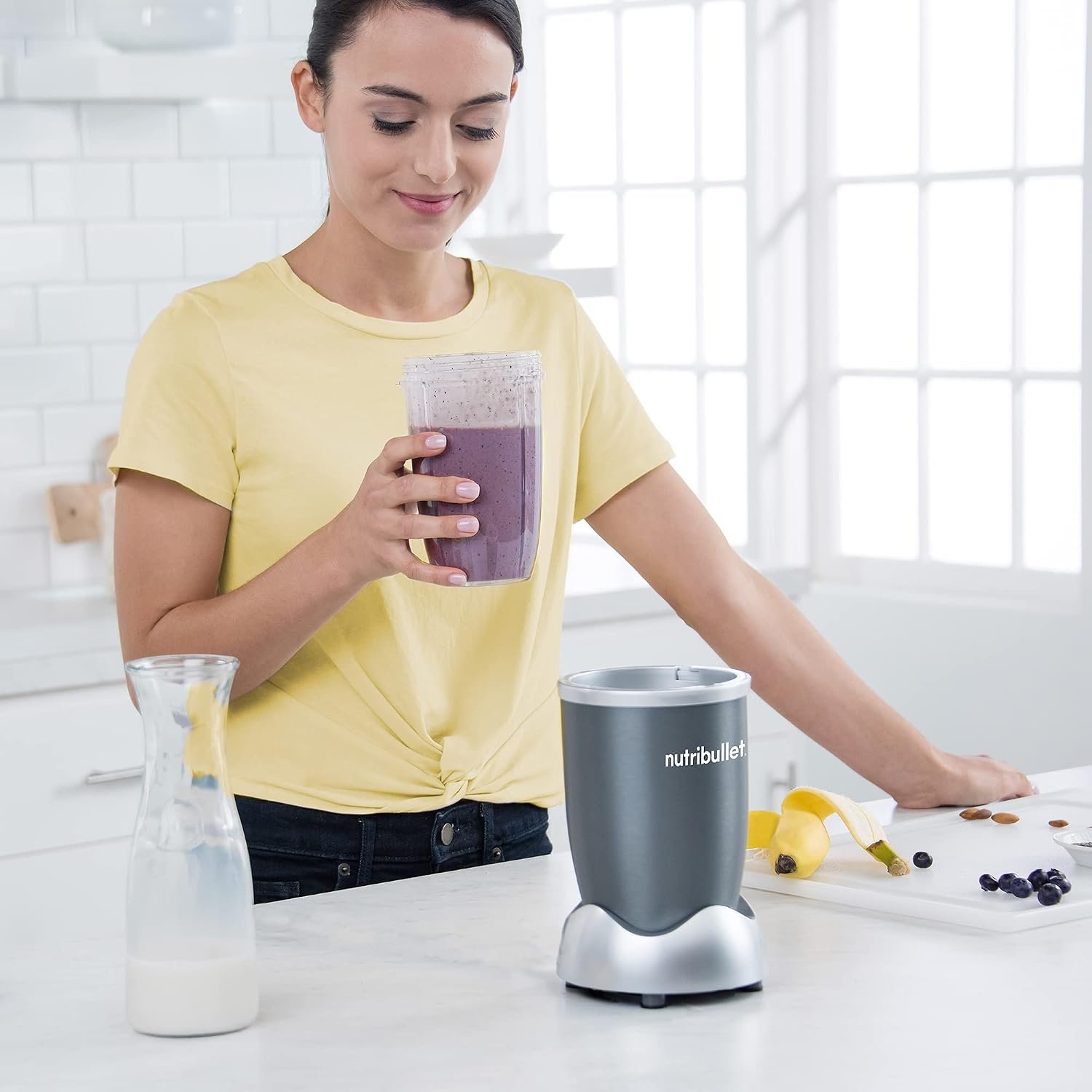 Amazon.com: nutribullet Personal Blender, 600W, 24oz Cup, 18 oz Cup, NBR-0601WM | 600-watt base blends smoothies, shakes & frozen drinks. Includes (2) Cups (1) Travel Lid. Dishwasher safe.: Home & Kitchen - image 10