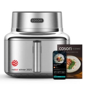 COSORI Iconic Stainless Steel Smart Air Fryer, 6.5 Qt