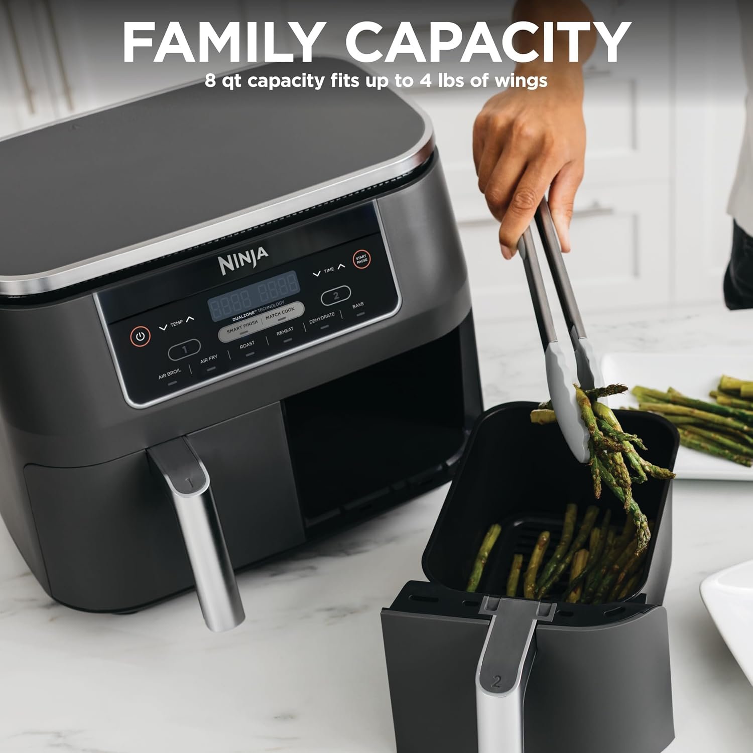 Ninja Foodi 8-Quart DualZone 6-in-1 Air Fryer, Grey, DZ201 - image 9