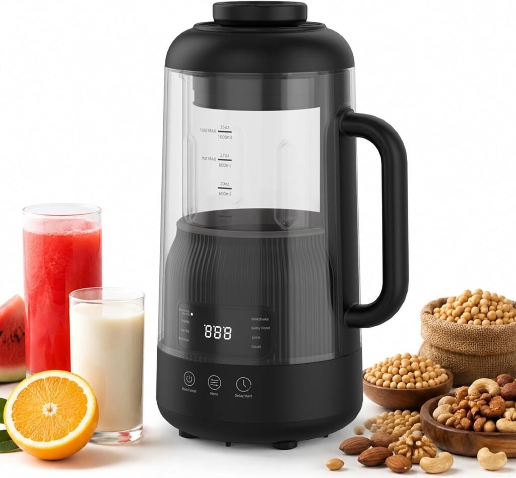 Skitchen 8-in-1 Nut Milk Maker with Silent Shield, 35 oz Automatic Soy Milk Maker