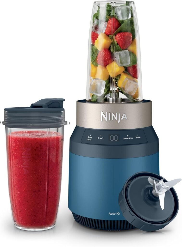 Ninja Nutri Power Blender, 24oz, 110PW, Auto iQ, Blue, BQ401BL | Powerful Ninja blending power with 1100 peak watt motor, (2) 24 oz cups allow for on the go convenience, (2) Auto-iQ presets: Home & Kitchen
