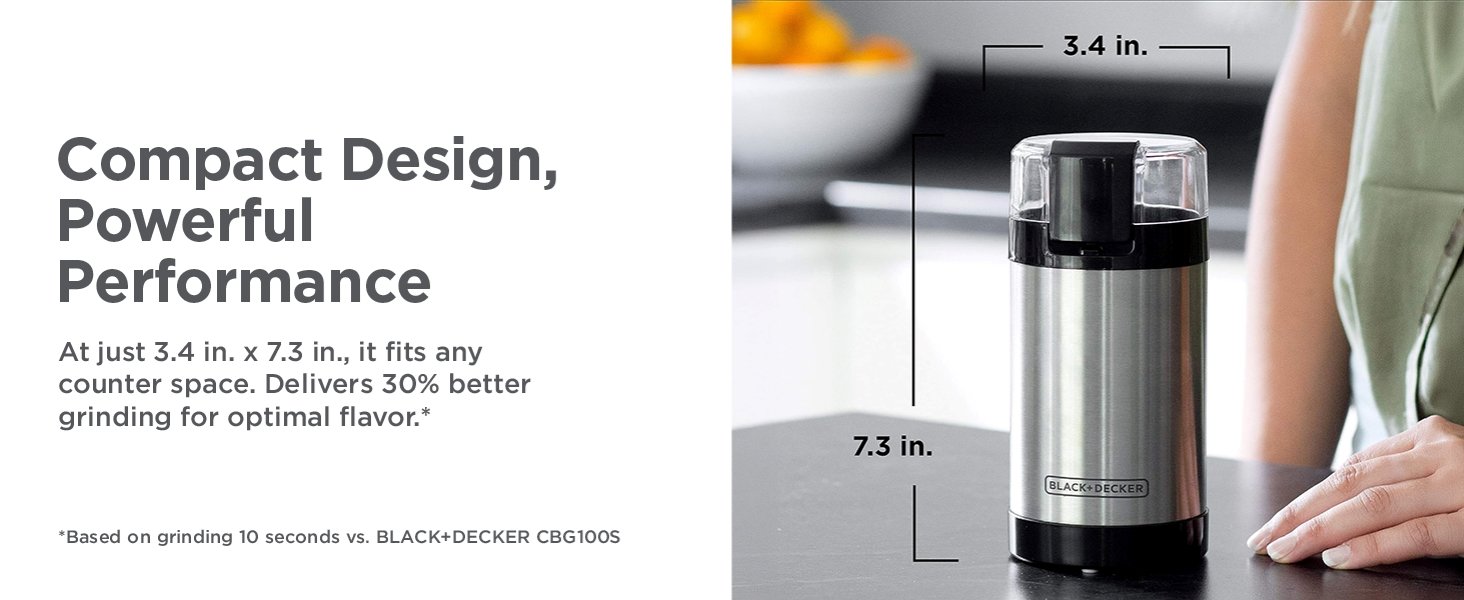 BLACK+DECKER One Touch Coffee Grinder – 150W Stainless Steel Coffee and Spice Grinder - image 11