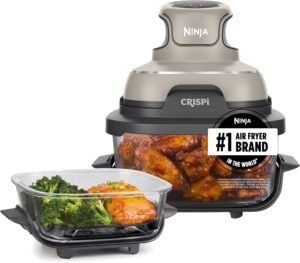 Ninja Crispi Glass Air Fryer, 4-in-1, Stone, FN101ST