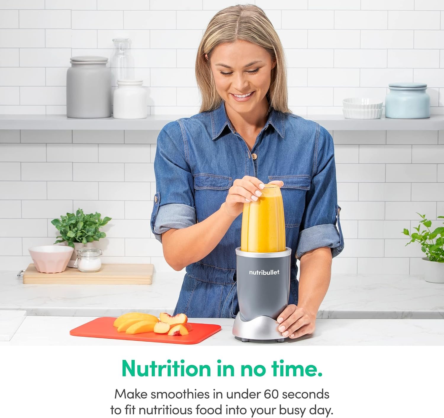 Amazon.com: nutribullet Personal Blender, 600W, 24oz Cup, 18 oz Cup, NBR-0601WM | 600-watt base blends smoothies, shakes & frozen drinks. Includes (2) Cups (1) Travel Lid. Dishwasher safe.: Home & Kitchen - image 15