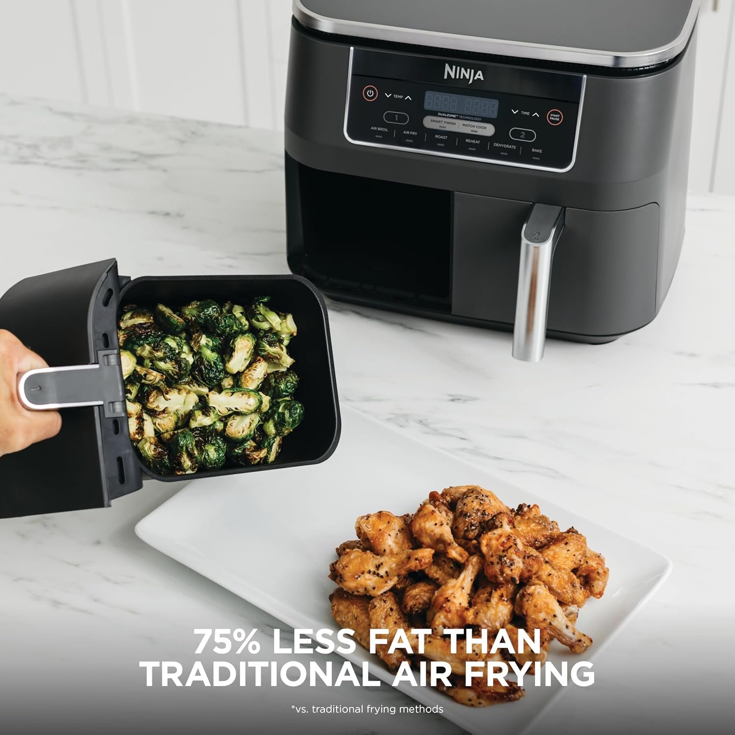 Ninja Foodi 8-Quart DualZone 6-in-1 Air Fryer, Grey, DZ201 - image 8