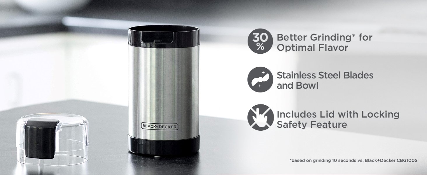 BLACK+DECKER One Touch Coffee Grinder – 150W Stainless Steel Coffee and Spice Grinder - image 14