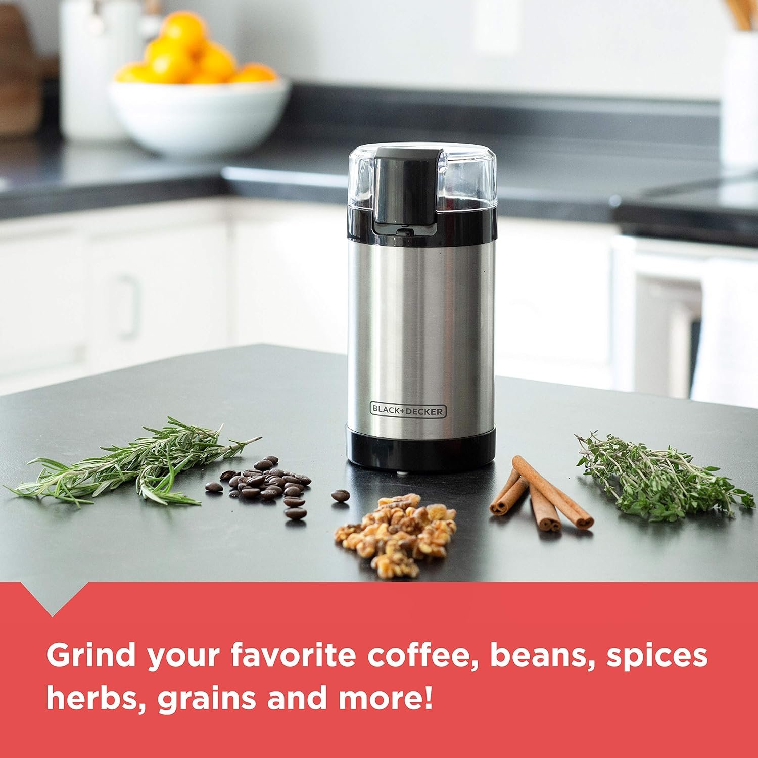 BLACK+DECKER One Touch Coffee Grinder – 150W Stainless Steel Coffee and Spice Grinder - image 4
