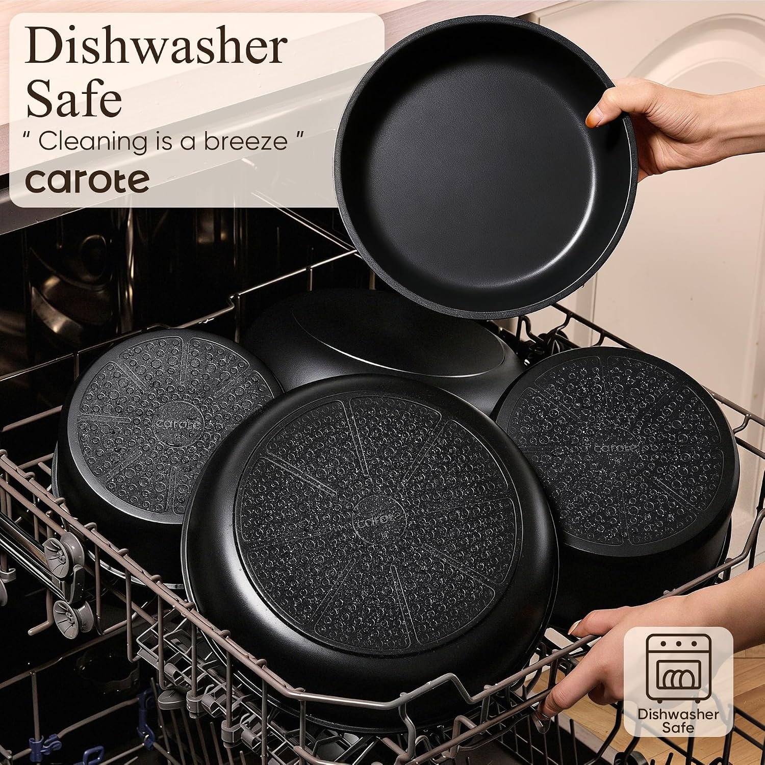 CAROTE 33-Piece Nonstick Cookware Set with Detachable Handles – Black - image 7