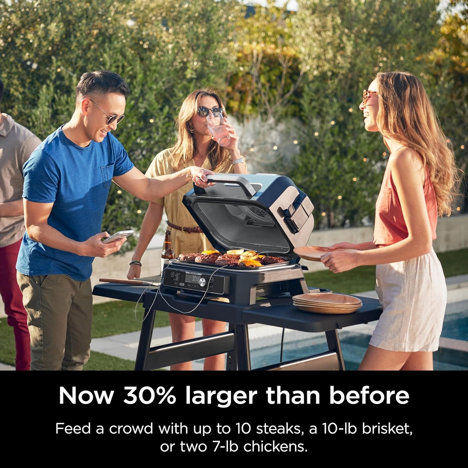 Ninja Woodfire ProConnect Premium XL BBQ Grill, 7-in-1 Outdoor Grill and Smoker, App Enabled, Blue - image 10
