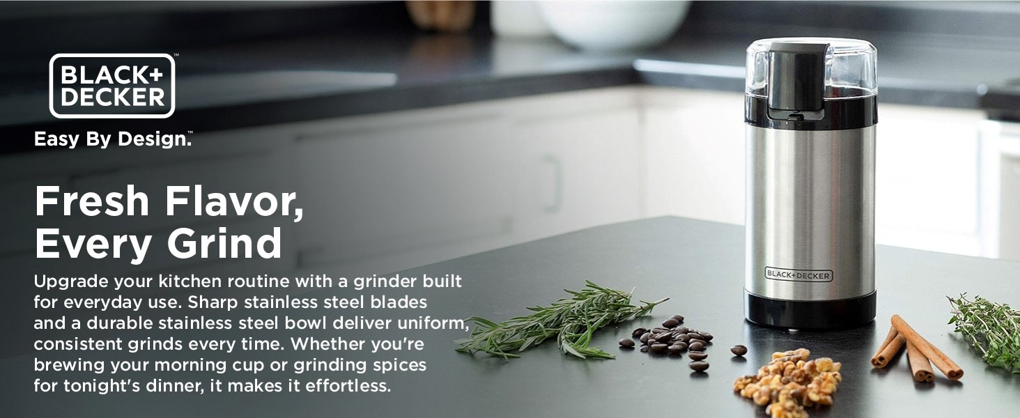 BLACK+DECKER One Touch Coffee Grinder – 150W Stainless Steel Coffee and Spice Grinder - image 9